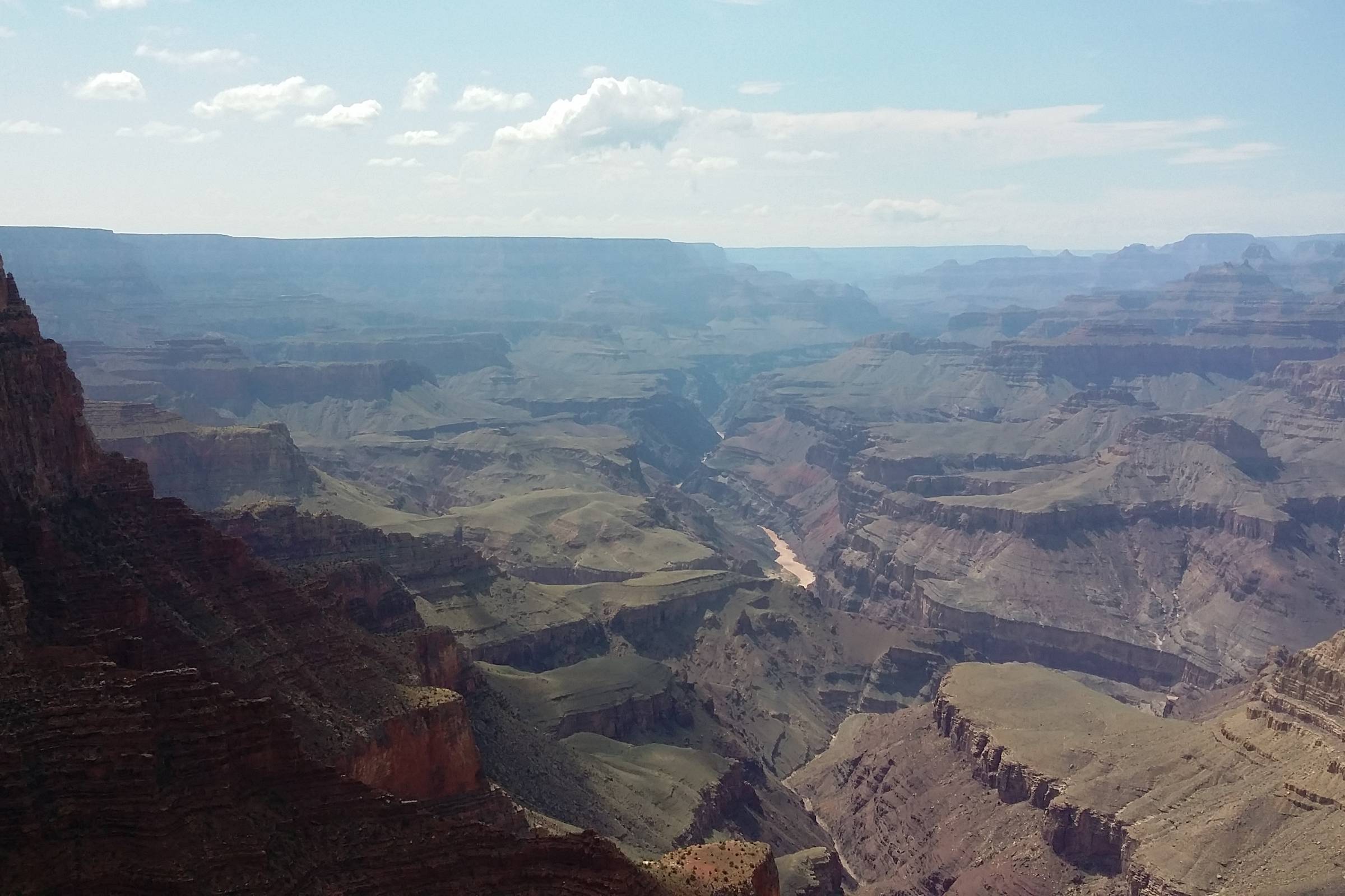 The Colorado River seen from the rim of the Grand Canyon, 2015.