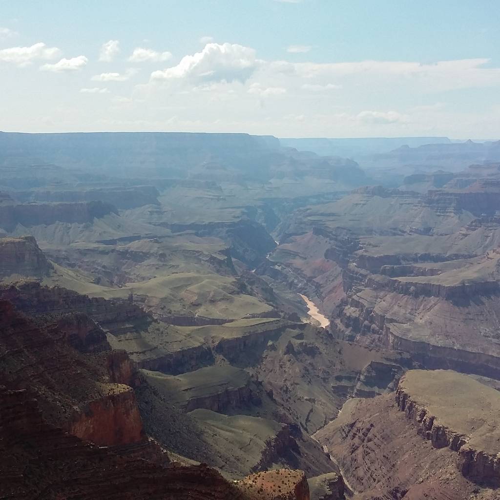 The Colorado River seen from the rim of the Grand Canyon, 2015.