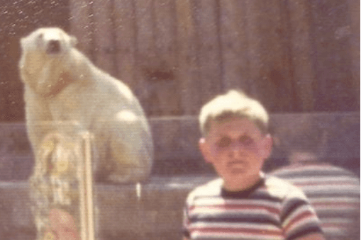 A school excursion group photograph, 1974 or 1975, the years the lakes were being built.